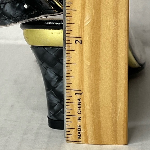 California Magdesians Clear Transparent Enamel Like Wedge Heel Sling Back Y2K - Picture 13 of 13